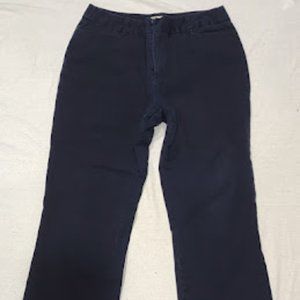 ST JOHN'S BAY WOMEN'S DEEP BLUE DENIM SLACKS 2 FRONT 1 BACK POCKET SIZE 12P